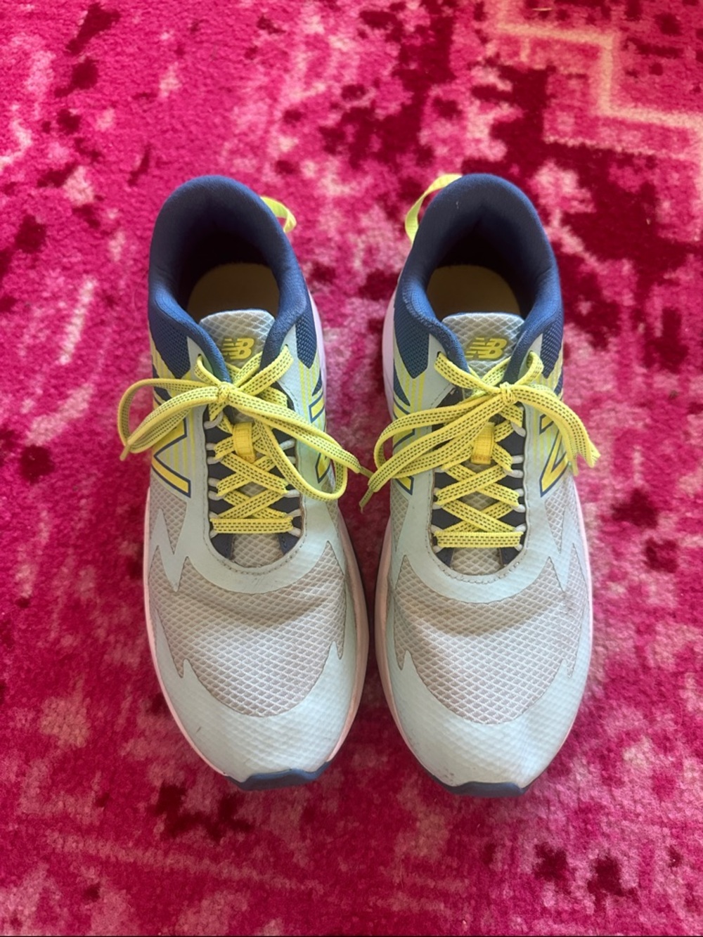 New Balance  White and Blue Lace-Up Sneakers